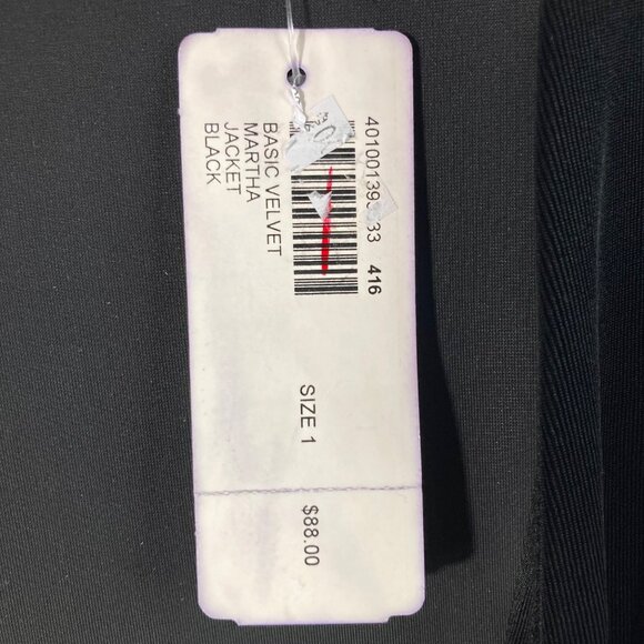 Womens Chicos Velvet Martha Jacket Button Close Black M NWT Polyester Spandex - Picture 7 of 10